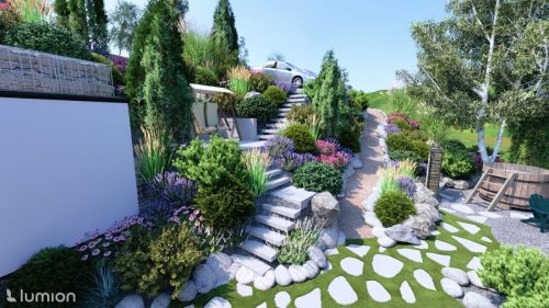 Randare 3D gradina munte